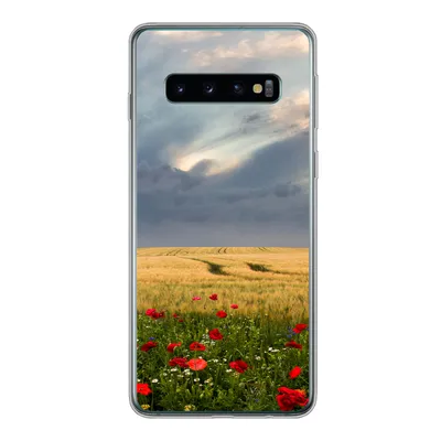 Produktbild von MuchoWow® Handyhülle Schutzhülle Hülle für Samsung Galaxy S10 Blumen - Weizen - Wolken Silikon Softcase Handy Hülle - Handytasche