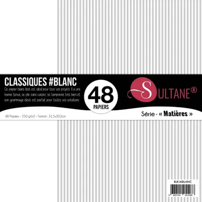 Produktbild von 48 weiße Scrapbooking-Papiere - 300 g/m2 - H: 30,5 cm