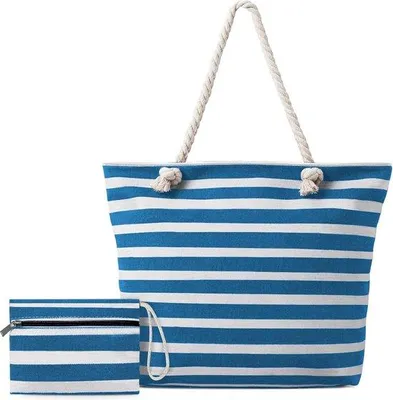 Produktbild von Famanu Strandtas große wasserfeste Strandtas mit Reißverschluss - faltbar