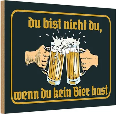Produktbild von vianmo Holzschild 20x30 cm Alkohol du nicht da wenn kein Bier hast