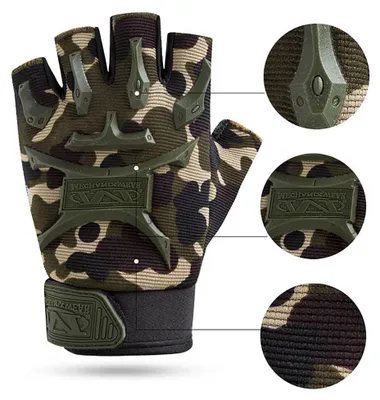 Imagen del producto de Guantes para bicicleta para niños, con dedos cortos, antideslizantes, talla 8-12 años, para bicicleta y patinete