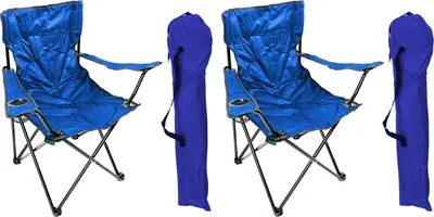 2er Anglersessel Regiestuhl Campingstuhl Getränkehalter Tasche Blau