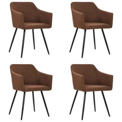 Obrázek produktu pro Jídelní židle 4 ks hnědé textil