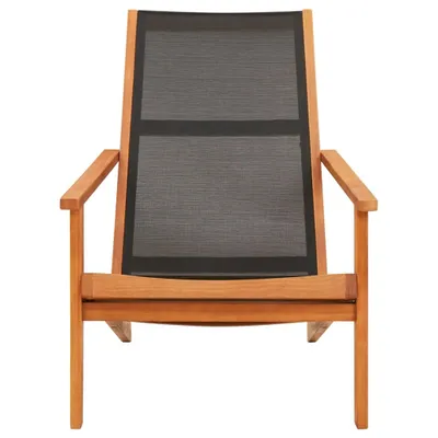 Immagine prodotto di vidaXL Sedia da giardino in legno massiccio nero eucalipto e textilene