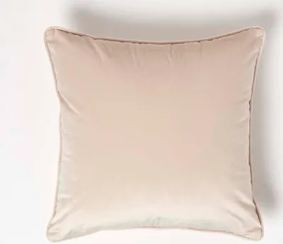 Produktbild von HOMESCAPES Samt-Kissenbezug creme mit Paspel, 46 x 46 cm
