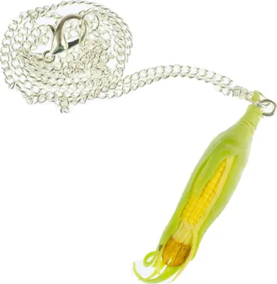 Produktbild von Maiskolben Kette Halskette Miniblings Kette 45cm silber Gemüse Mais grün gelb