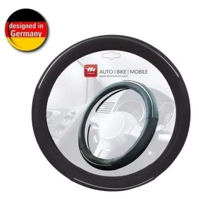 Produktbild von HR 10810401 Lenkradbezug mit Laengs-Chromstreifen und Feinlederoptik - Lenkraeder