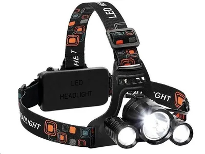 Produktbild von Winner Group 8591194113369, Stirnband-Taschenlampe, Schwarz, Tasten, IPX4, LED / Xenon, 3 Lampen
