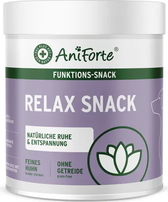 A product shot of a dog treat container.