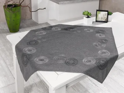 Productafbeelding van Tafelkleed "Kringel", grijs, 85x85 cm, modern en elegant, "Middenstuk"