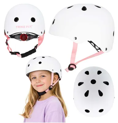 Obrázok produktu pre Detská nastaviteľná cyklistická prilba Trike Fix 48-54 cm LED biela, ľahká, EN1078