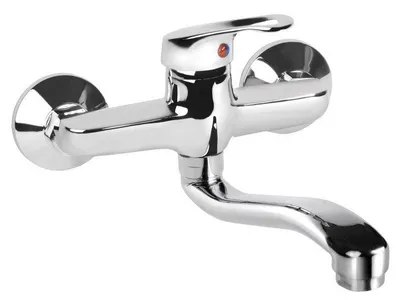 Productafbeelding van Wastafelkraan Vittoria (72012) - 100 mm - gebogen hanger 20 cm - 35 mm - chroom