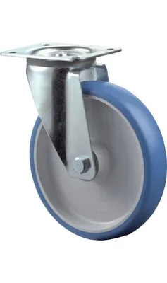 Image de BS Roulettes Roulette pivotante diamètre 80mm capacité de charge 125kg roue en polyuréthane plaque 104x80mm - L400.B36.080