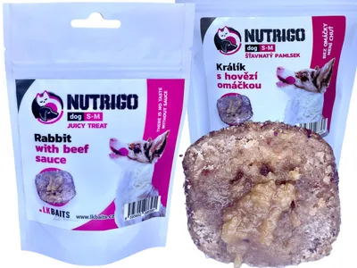 Obrázek produktu pro LK Baits Pet Nutrigo Dog Pamlsek Králík s Hovězí Omáčkou,S-M,150g