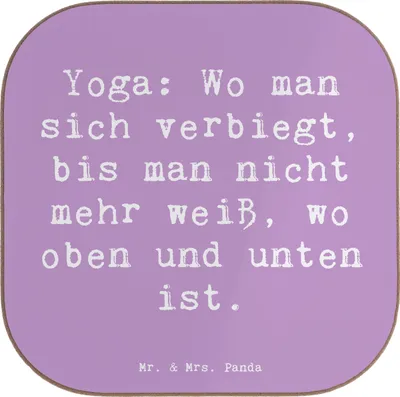 Produktbild von Mr. & Mrs. Panda Tassenuntersetzer Spruch Yoga Balance - Lavendeltraum - Geschenk, Untersetzer Glas, Körper und Geist, Teamsport, Tischuntersetzer, Gleichgewicht, Asanas