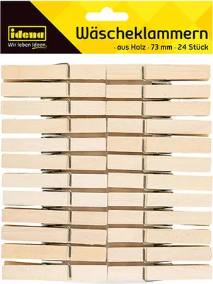 Produktbild von Wäscheklammern aus Holz, 24 Stück, ca. 7,3 cm lang,