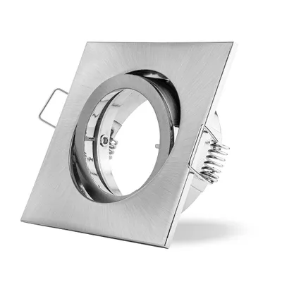 Produktbild von Einbaustrahler Eisen gebürstet eckig schwenkbar 68mm max. 50W Bajonettverschluss