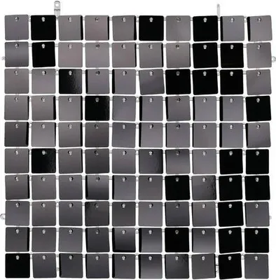 Zdjęcie produktu dla Panel cekinowy, kwadraty, czarny, 30x30 cm