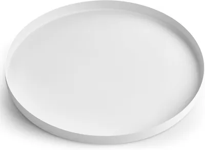 Zdjęcie produktu dla Taca dekoracyjna Ø 30 cm, biała, metal, 3 antypoślizgowe nóżki, do dekoracji stołu