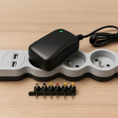 Obrázok produktu pre Univerzálny, nastaviteľný sieťový zdroj s výkonom 30 W, vybavený USB portom a 6 výstupmi, s napätím nastaviteľným v rozmedzí 3 - 12 V