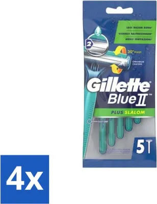 Obrázek produktu pro Gillette Blue II - Plus Slalom - Jednorázové holicí strojky - 5 čepelí - Výhodné balení - 4 kusy