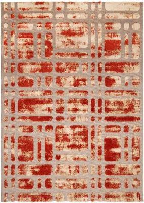 Image de Tapis moderne pour intérieur-extérieur beige et terra 120x170
