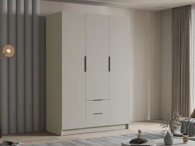 Obrázek produktu pro Vysoká šatní skříň 150 cm MARILA - kašmír / černá