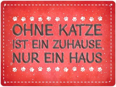 Produktbild von Metallschild XL mit Spruch: Ohne Katze ist ein Zuhause ... Schild Blechschild