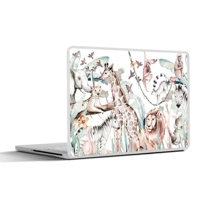 Produktbild von MuchoWow® Laptop Aufkleber Sticker Cover Aquarelle - Tiere - Pflanzen - Pastell - Jungen - Mädchen - Kinder - Kinder 30x22 cm - Laptop-Sticker