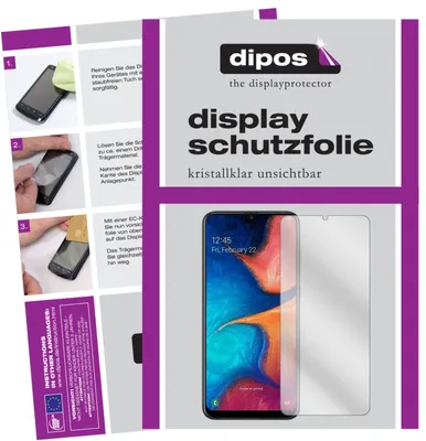 A collage showing instructions for applying a screen protector and a product shot of a screen protector on a phone.