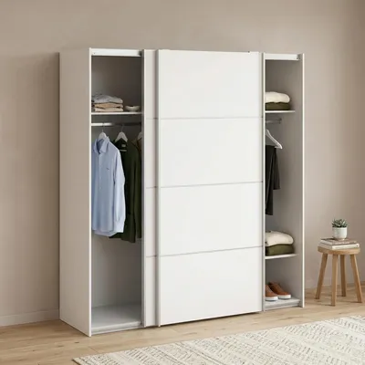 Produktbild von Schrank mit 2 Türen - Schlafzimmer Weiß 64x201,5 cm