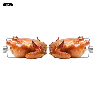 Produktbild von 4X Fleischnadeln Grillgabeln BBQ Grillklammer Metall Fleischklammer Grillspieße Spießgabel Würstche Gabel für Grills Eisengalvanik Braten Grillzubehör