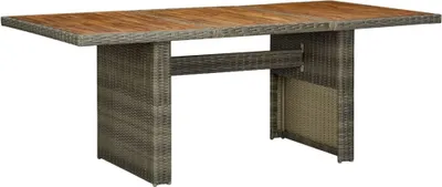 Produktbild von The Living Store Gartentisch Braun Poly Rattan und Akazie Massivholz