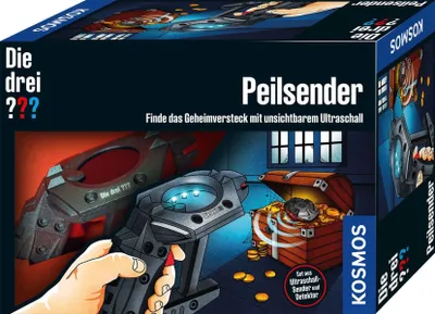 Produktbild von Kosmos 632151 Die drei Peilsender, Finde das Geheimversteck mit unsichtbarem Ultraschall, Detektor mit LED-Skala zeigt Richtung und Entfernung an, Detektiv Spielzeug Set für Kinder ab 8 Jahre