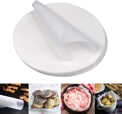 Produktbild von 100 PCS Runde Backpapier Bögen 28 cm, Nicht Klebend, Fettfrei, Für Kuchenformen, BBQ, Mikrowelle