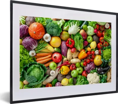 Produktbild von MuchoWow® Gerahmtes Poster Obst - Gemüse - Apfel 40x30 cm - Poster mit Schwarzem Bilderrahmen Wandposter Rahmen Foto Bilder - Bilderrahmen - Poster im Rahmen