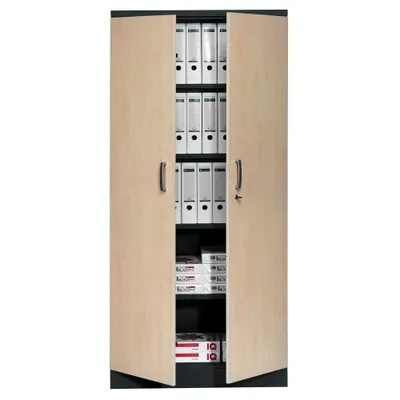 Produktbild von Gürkan Stahlschrank 100130 tiefschwarz, ahorn 92,0 x 42,0 x 195,0 cm