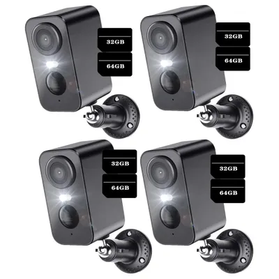 Produktbild von WLAN WIFI IP NETZWERK CAMERA Outdoor AUßEN ÜBERWACHUNGSKAMERA Wasserdicht 4PCS mit 32&64GB
