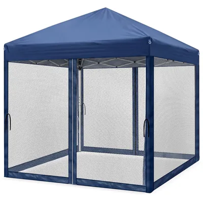 Produktbild von FCH 3x 3m Faltpavillon, Pop Up Pavillon mit 4 Seitenwänden, wasserdicht, UV-Schutz,Gartenpavillon Partyzelt  ,Blau