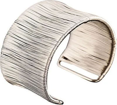 Produktbild von Handgefertigter Damen-Armreif mit Drahtöffnung, Punk-Gold-Silber-Legierung, Oberarmarmband-Silber