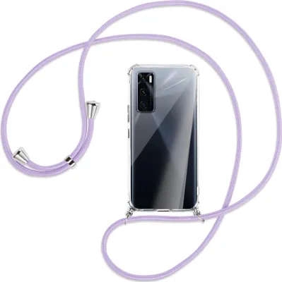 Produktbild von Handykette Backcover-Schutzhülle mit Band (Metall silberfarben) für vivo V20 SE (V2022) / Y70 - violett