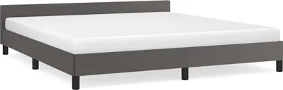 Obrázek produktu pro vidaXL Rám postele s čelem bez matrace šedý 160x200 cm