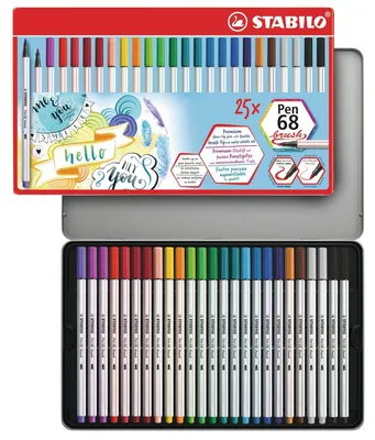 Produktbild von STABILO Premium-Filzstift mit Pinselspitze für variable Strichstärken - Pen 68 brush -…