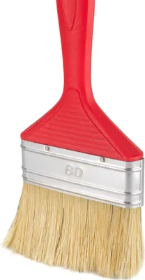 Produktbild von 1x Flachpinsel | rot Kunststoff-Griff | Malerpinsel 80 mm