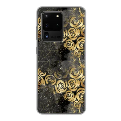 Produktbild von MuchoWow® Handyhülle Schutzhülle Hülle für Samsung Galaxy S20 Ultra Marmor - Gold - Rose - Muster Silikon Softcase Handy Hülle - Karteninhaber