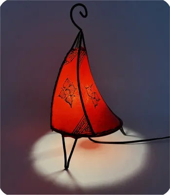 Immagine prodotto di Lampada orientale Lampada Henna Lampada in pelle marocchina Lampada da tavolo Lampada da terra Henna Tissir Orient 35-38 cm, rosso