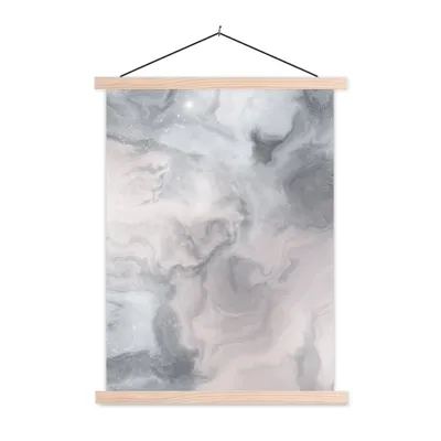 Produktbild von MuchoWow® Textilposter Wolken - Abstrakt - Malen 40x53 cm mit holzfarbenen Rahmen - Schlafzimmer