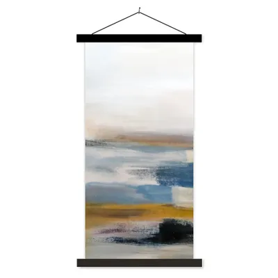Produktbild von MuchoWow® Textilposter Ölgemälde - Abstrakt 90x180 cm mit schwarzem Rahmen - Dekoration Wohnzimmer