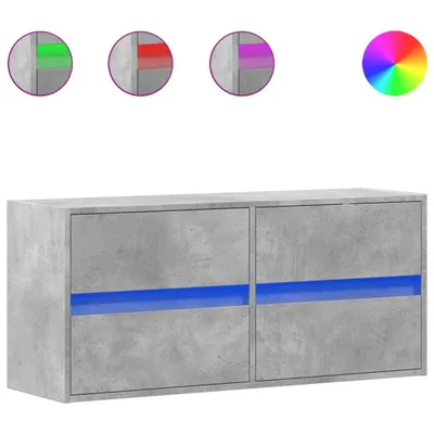 Immagine prodotto di vidaXL Mobile TV a parete con illuminazione LED grigio cemento 100x31x45 cm