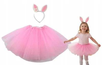 Produktbild von Osterhase Mädchen Kostüm Set mit Rock & Stirnband - Bezaubernde Verkleidung für Feste